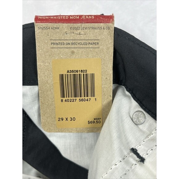 Levi's Women's High-Waisted Mom Jeans Black Size 29x30 NWT - Picture 6 of 7